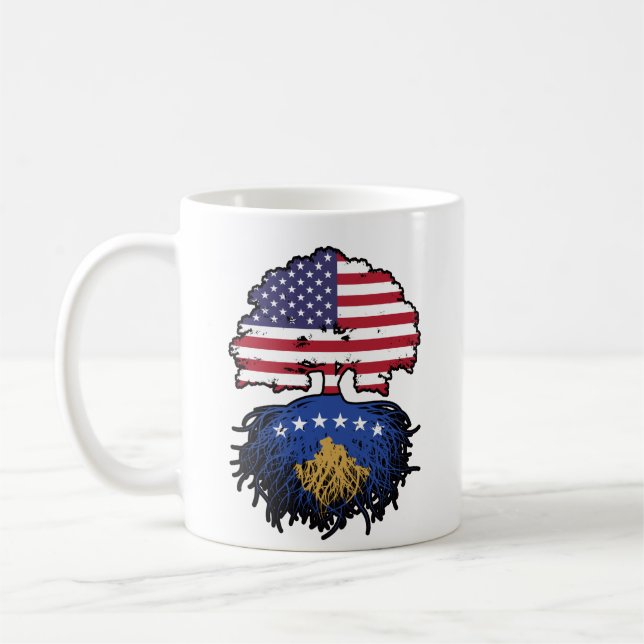 Kosovo Kosovar American USA United States America Coffee Mug (Left)