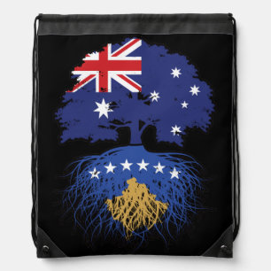 Kosovo Kosovar Australian Australia Tree Roots Drawstring Bag
