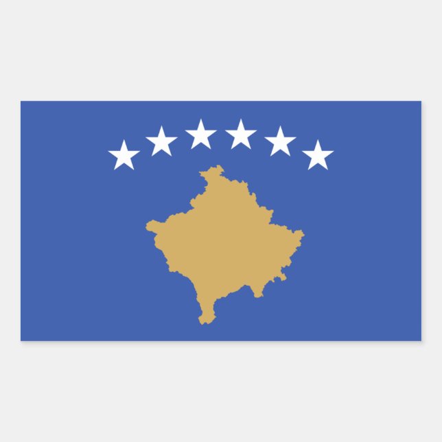 Kosovo/Kosovar Flag Rectangular Sticker (Front)