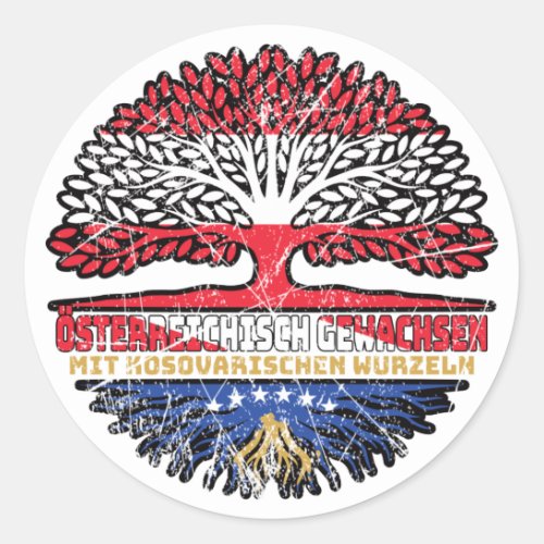 Kosovo Kosovarisch sterreichisch sterreich Baum Classic Round Sticker