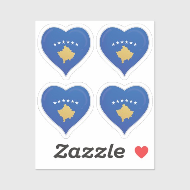 Kosovo love flag pride sticker (Sheet)