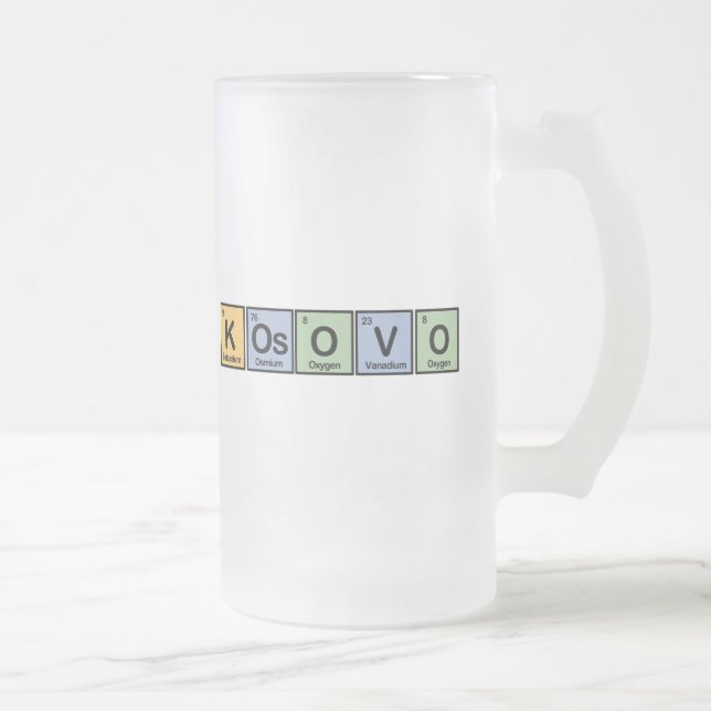 Kosovo made of Elements Frosted Glass Beer Mug (Right)