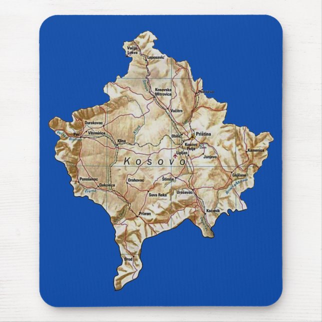 Kosovo Map Mousepad (Front)