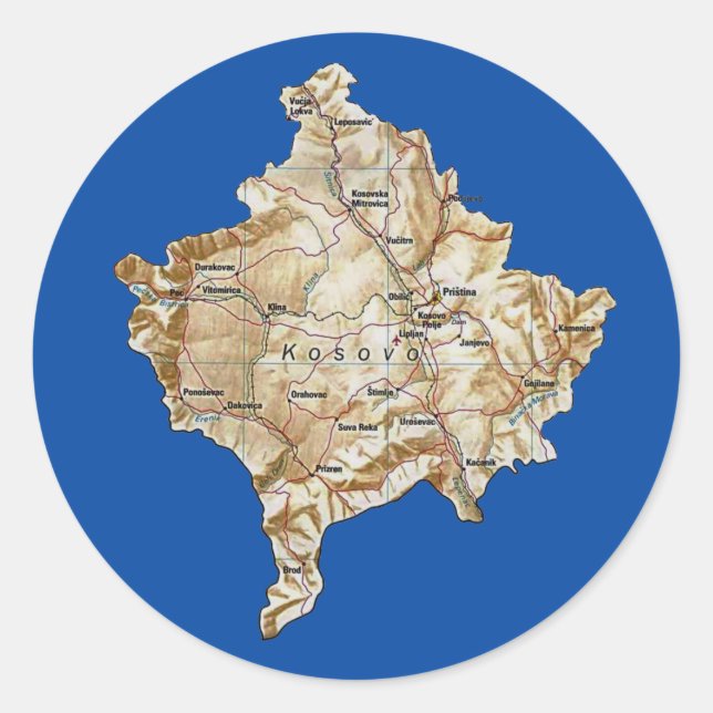 Kosovo Map Sticker (Front)