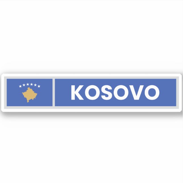 Kosovo National Flag Sticker (Front)