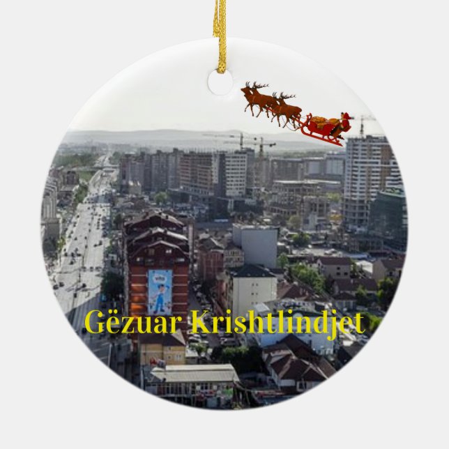 Kosovo Photo Christmas Ornament (Back)