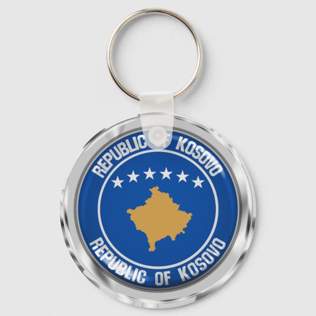 Kosovo Round Emblem Keychain (Front)