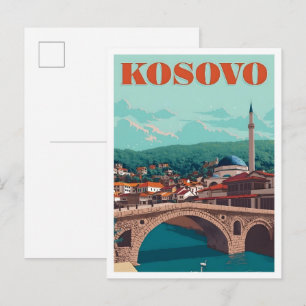 Kosovo Vintage Art Travel Postcard