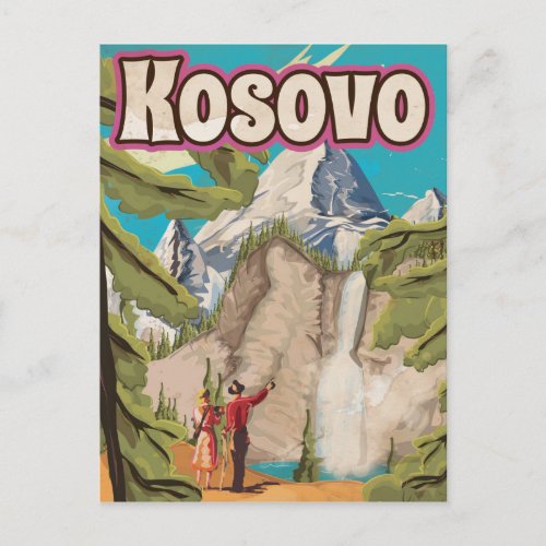 Kosovo Vintage Travel Poster Postcard