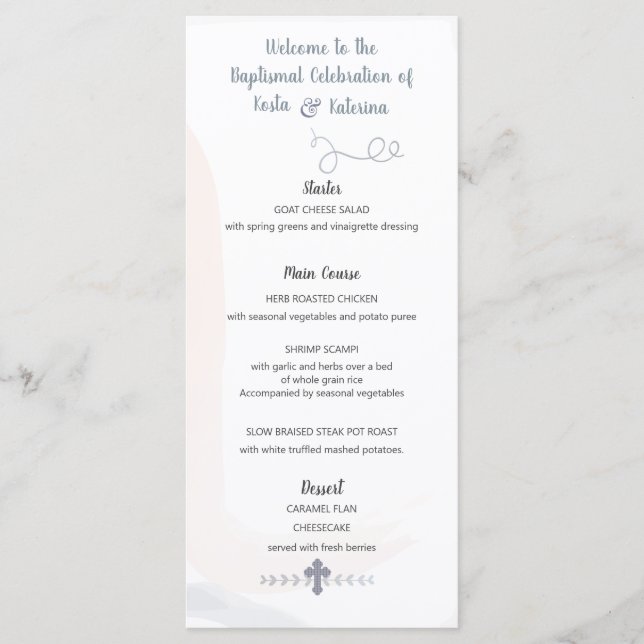 Kosta & Katerina Menu (Front)