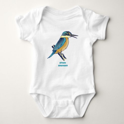 Kotare Kingfisher NZ BIRD  Baby Bodysuit