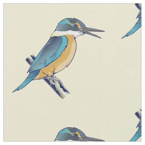 Kotare Kingfisher NZ BIRD Fabric