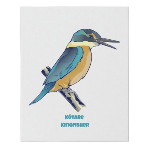 Kotare Kingfisher NZ BIRD  Faux Canvas Print