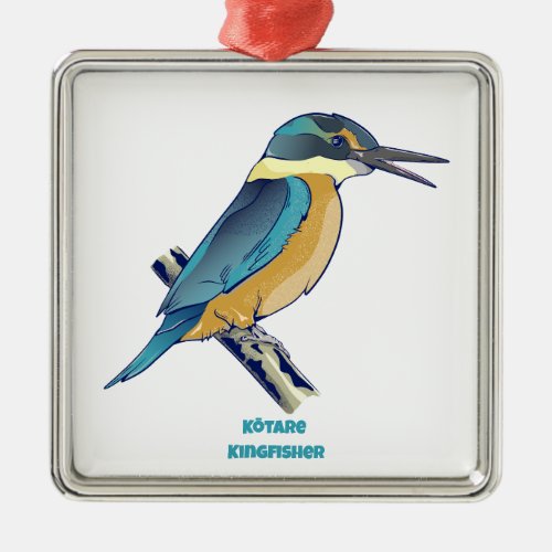 Kotare Kingfisher NZ BIRD Metal Ornament