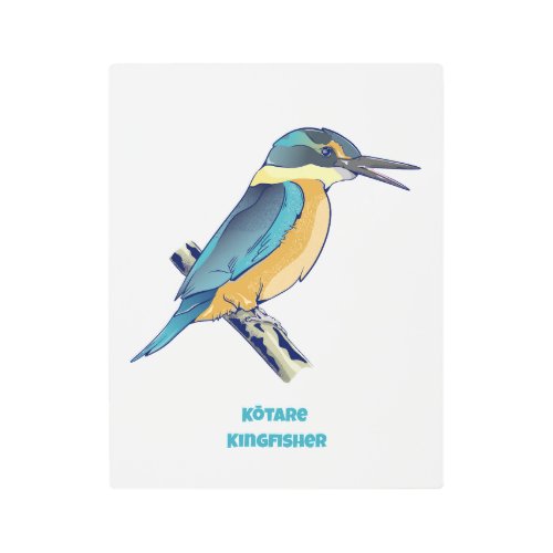 Kotare Kingfisher NZ BIRD Metal Print