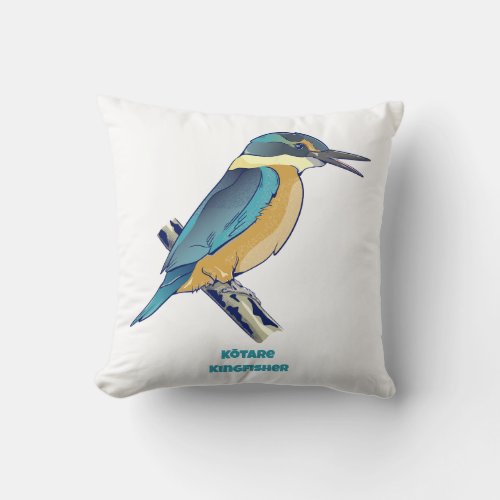 Kotare Kingfisher NZ BIRD Throw Pillow