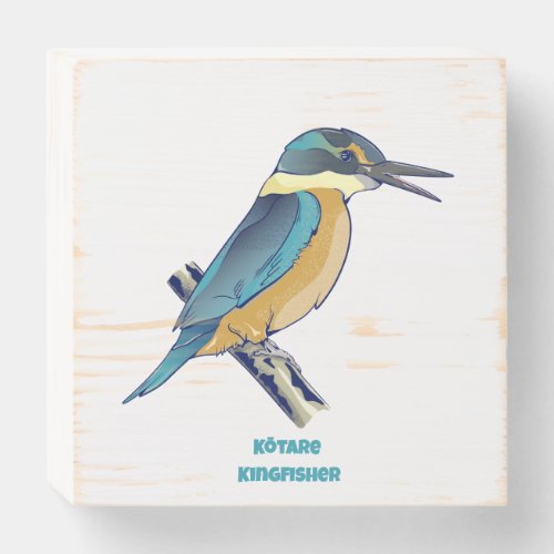 Kotare Kingfisher NZ BIRD Wooden Box Sign