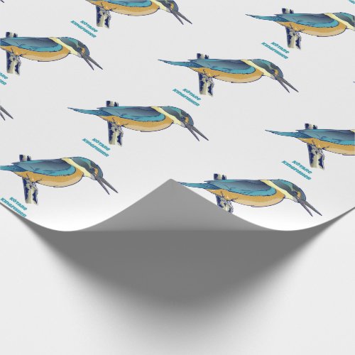 Kotare Kingfisher NZ BIRD Wrapping Paper