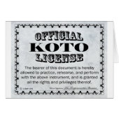 Koto License (Front Horizontal)