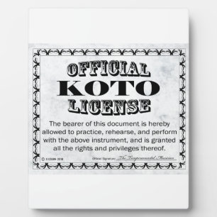 Koto License Plaque