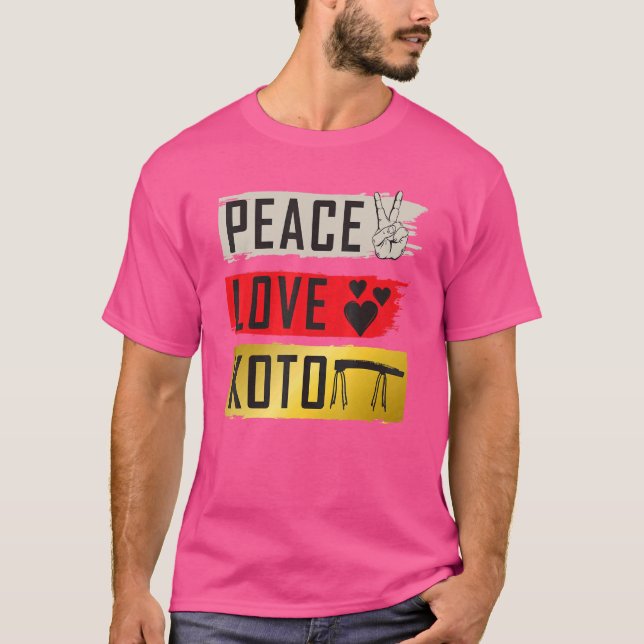 Koto Musical Instrument Japanese Plucked Music Pla T-Shirt (Front)