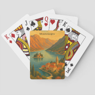 Kotor Bay Montenegro Vintage Travel Scenery Poker Cards