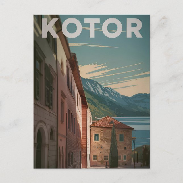 Kotor Montenegro vintage Postcard (Front)