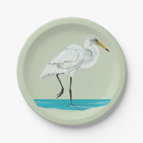 Kotuku  White heron Paper Plates
