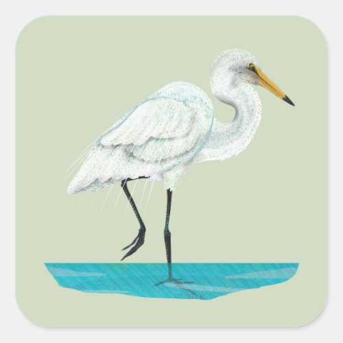 Kotuku  White heron Square Sticker
