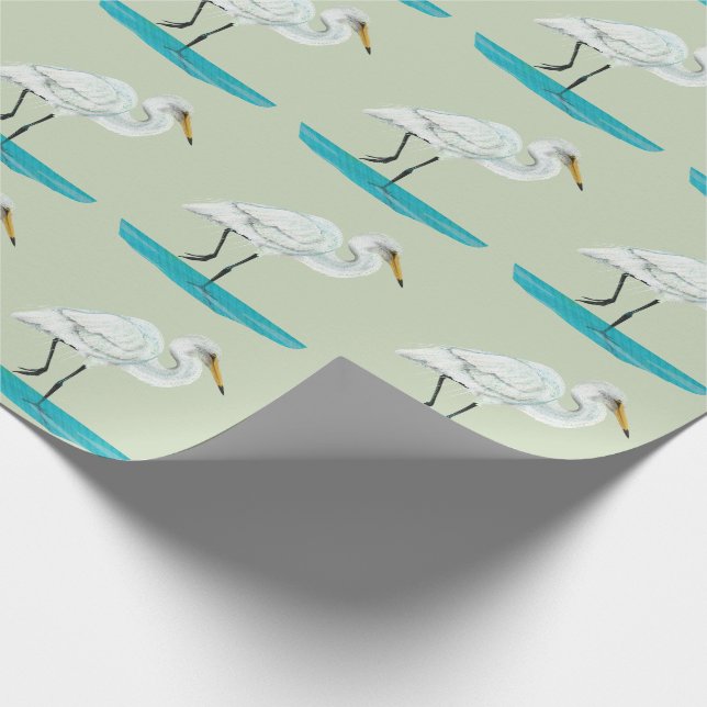 Kotuku  White heron Wrapping Paper (Corner)