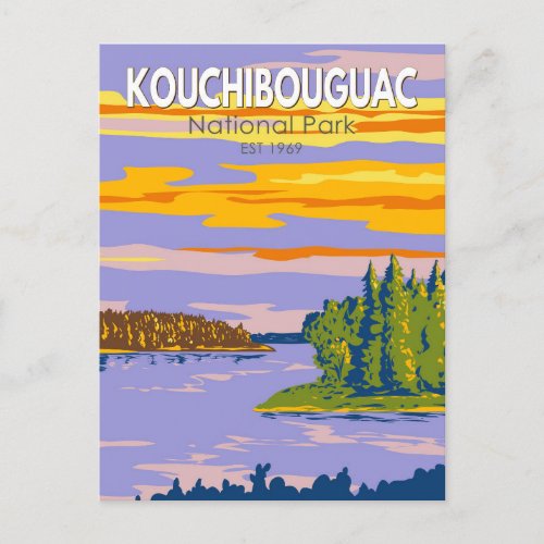 Kouchibouguac National Park Travel Art Vintage Postcard