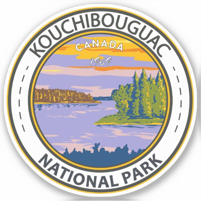 Kouchibouguac National Park Travel Art Vintage Sticker (Front)