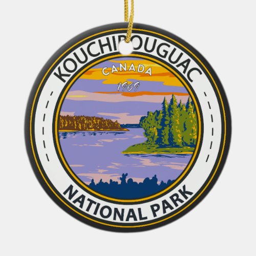 Kouchibouguac National Park Travel Vintage Badge Ceramic Ornament