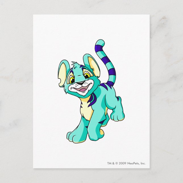 Kougra Blue Postcard (Front)