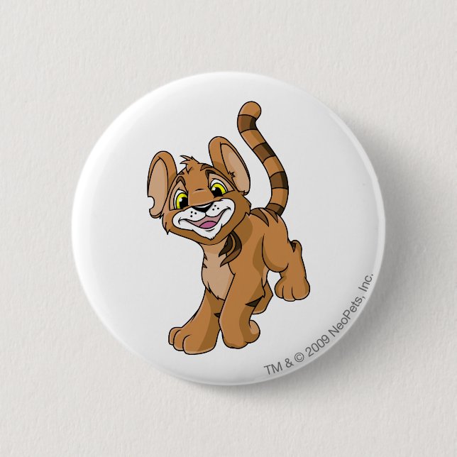 Kougra Brown Pinback Button (Front)
