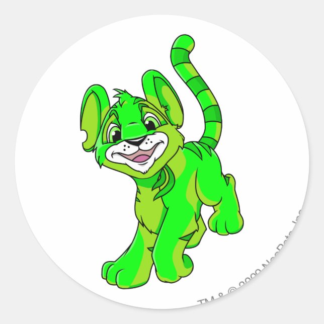 Kougra Glowing Classic Round Sticker (Front)