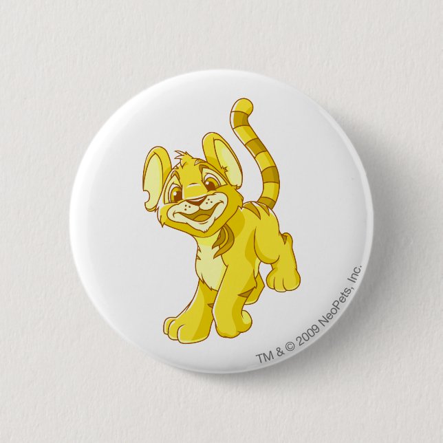 Kougra Gold Pinback Button (Front)