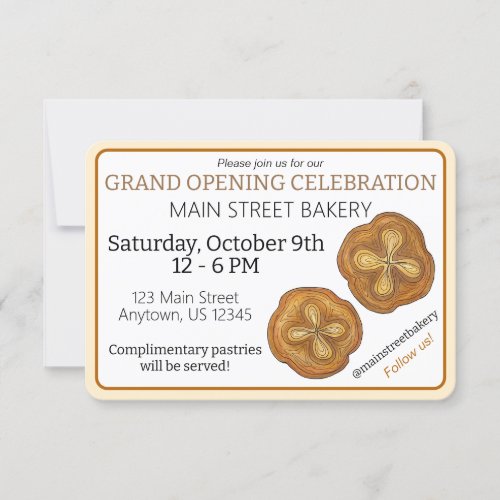 Kouign Amann Pastry French Bakery Grand Opening Invitation