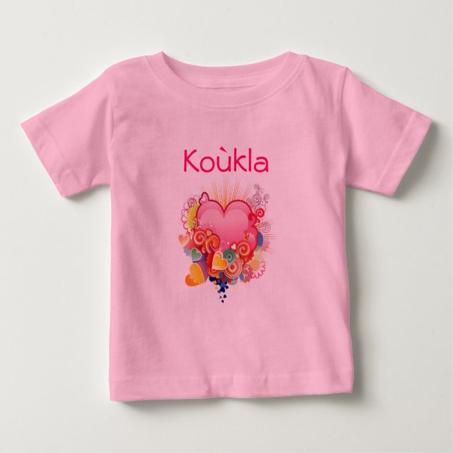 Koukla Retro-Heart-Design Baby T-Shirt (Front)