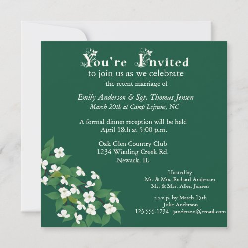 Kousa Dogwood Wedding Reception Invitation