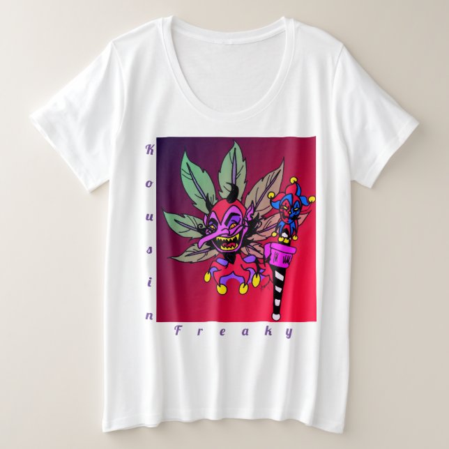 Kousin Freaky Devil Weed Plus Size T-Shirt (Design Front)