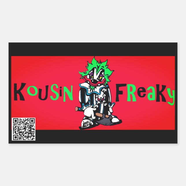 Kousin Freaky Rectangular Sticker (Front)