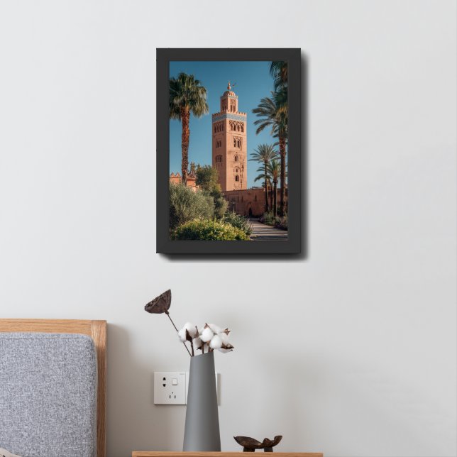 Koutoubia Mosque Marrakech - Moroccan Architectura Framed Art (Bedside)