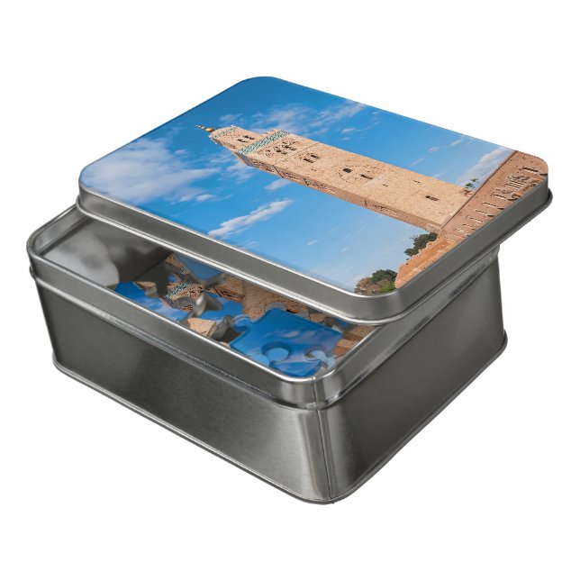 Koutoubia Mosque - Marrakech, Morocco Jigsaw Puzzle (Lid Open)