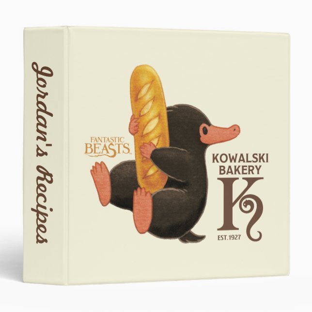 Kowalski Bakery - Niffler With Bread 3 Ring Binder (Front/Spine)