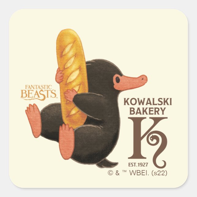 Kowalski Bakery - Niffler With Bread Square Sticker (Front)