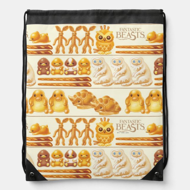 Kowalski Bakery Rows of Treats Pattern Drawstring Bag (Front)