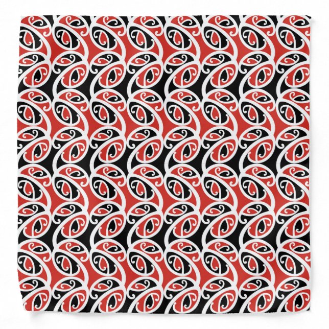 Kowhaiwhai Mangopare Maori Tribal Pattern Bandana (Front)