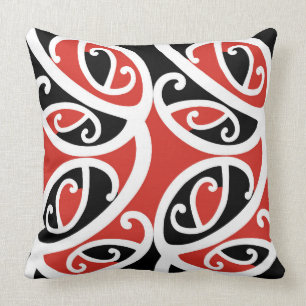 Kowhaiwhai Mangopare Maori Tribal Pattern Throw Pillow