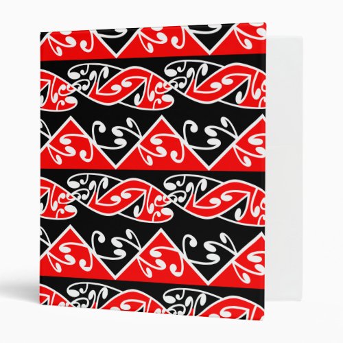 Kowhaiwhai Traditional Maori Koru Pattern 3 Ring Binder